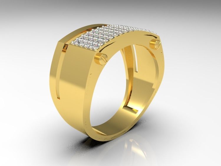 0111 - Stylish Gents Ring 3D print model_5