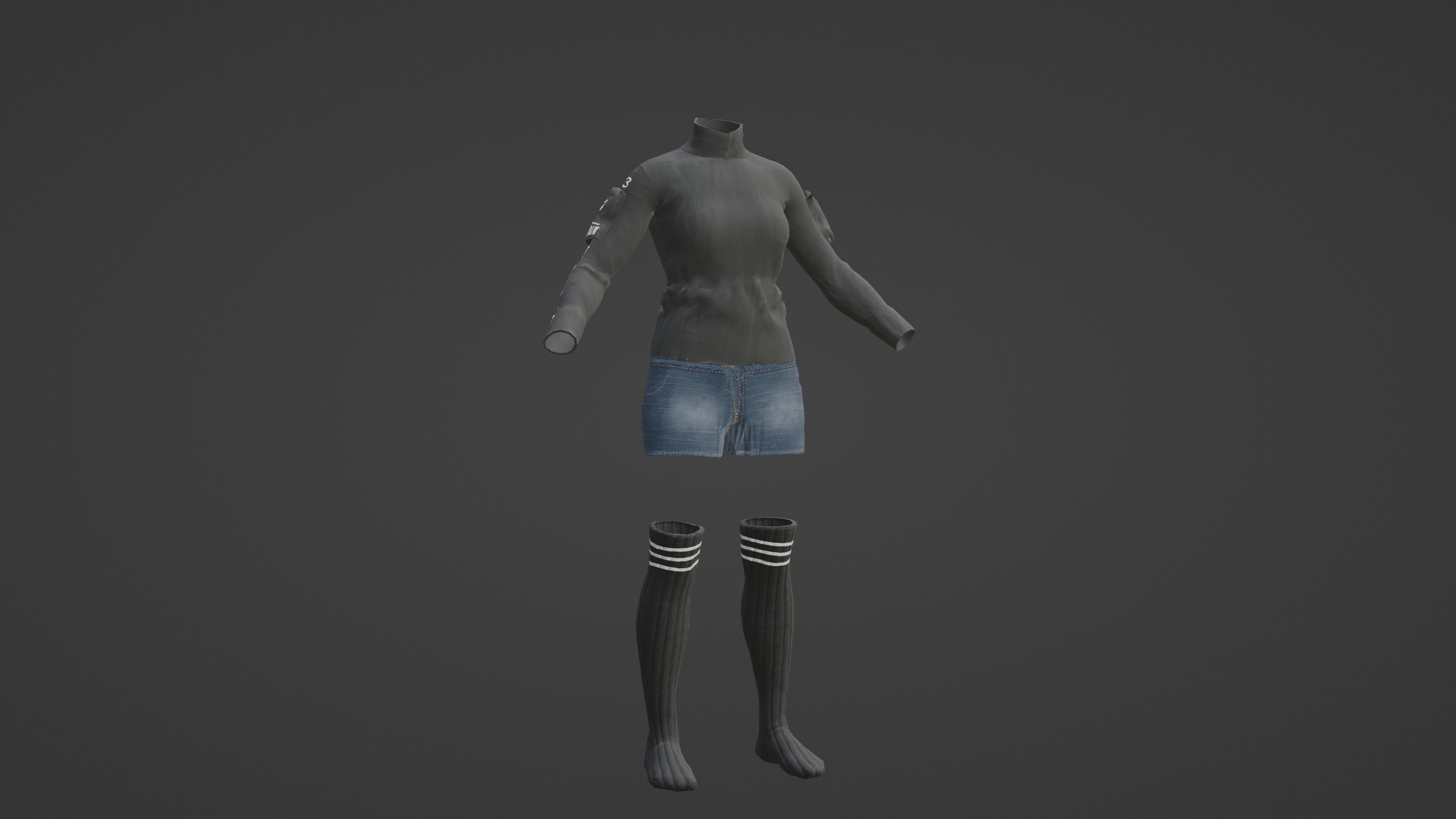 Female Spec-Ops Suit for Metahumans Low-poly 3D model_4