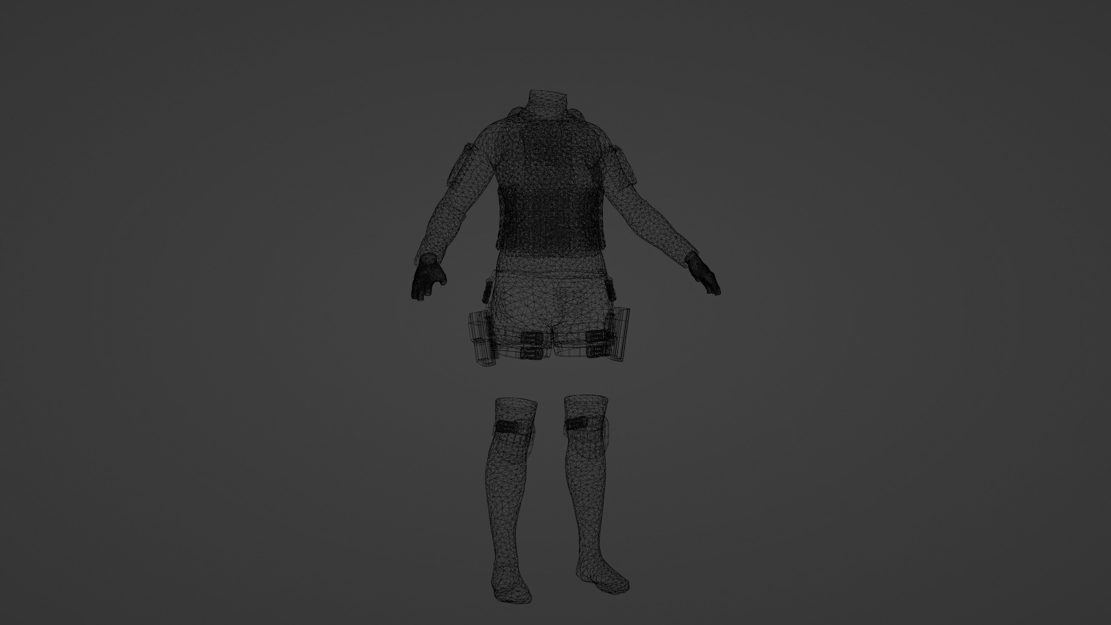 Female Spec-Ops Suit for Metahumans Low-poly 3D model_1