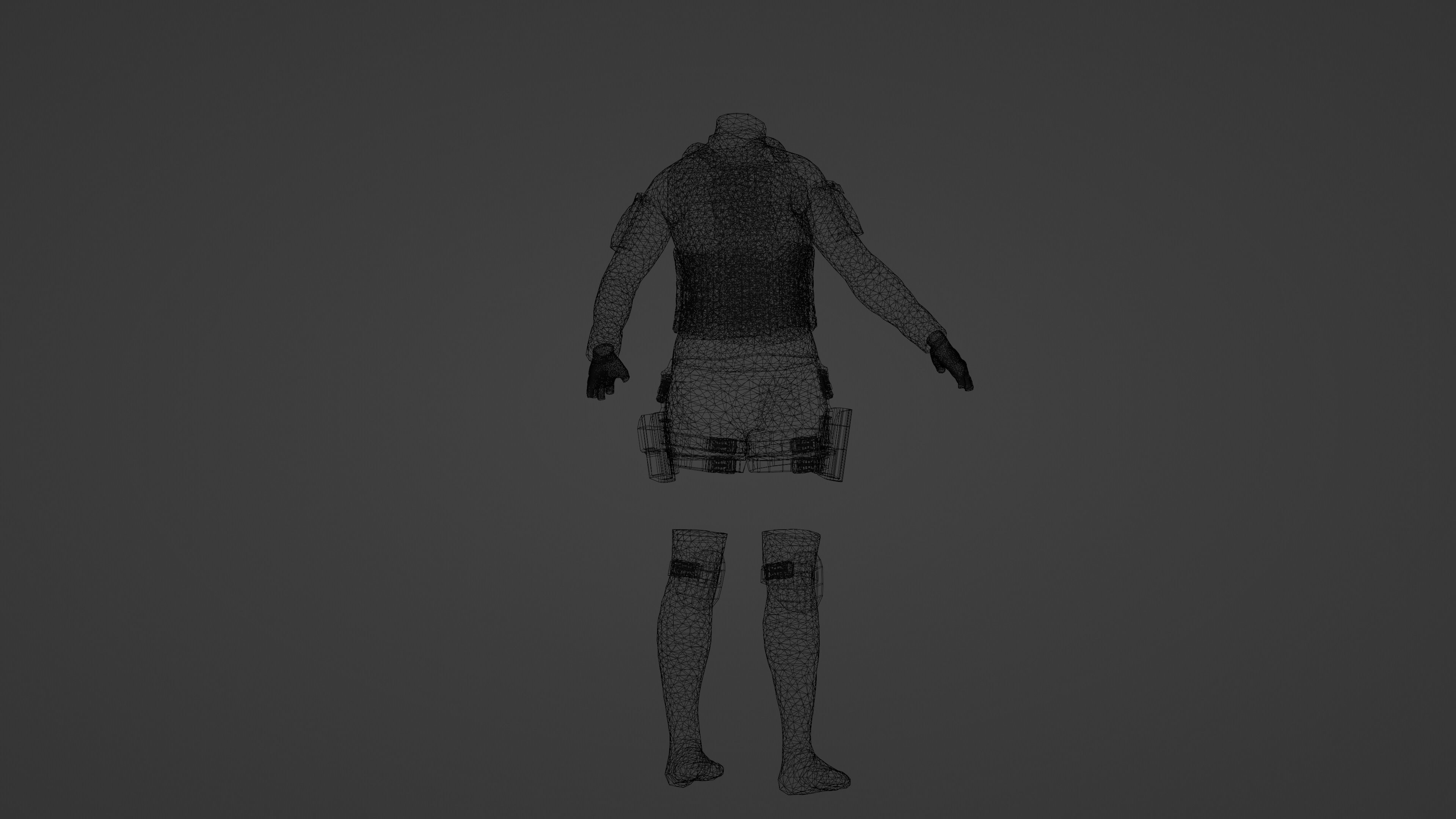 Female Spec-Ops Suit for Metahumans Low-poly 3D model_3