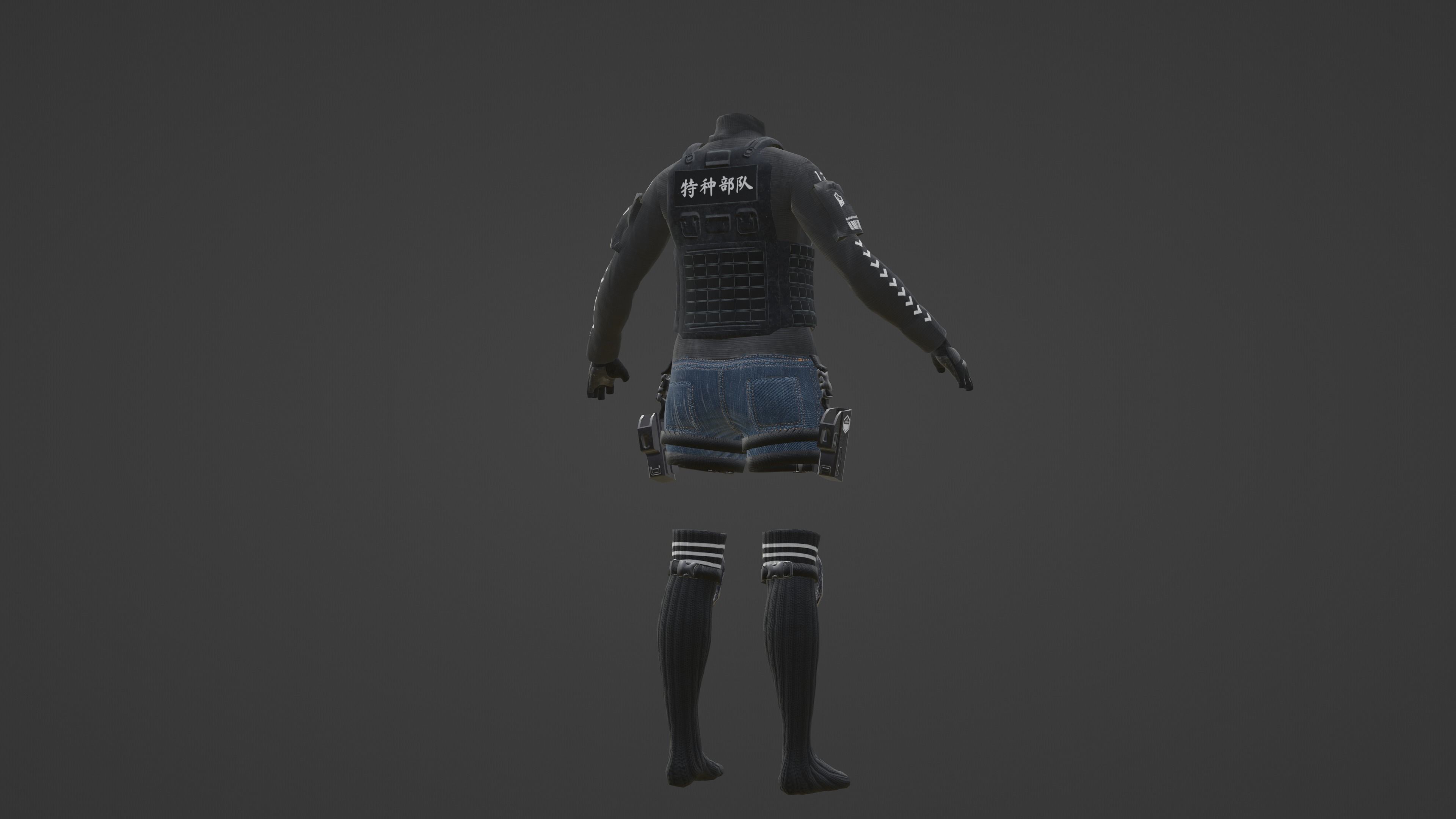 Female Spec-Ops Suit for Metahumans Low-poly 3D model_2