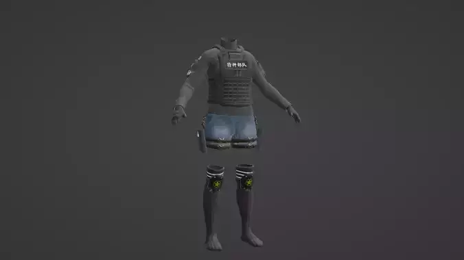 Female Spec-Ops Suit for Metahumans Low-poly 3D model