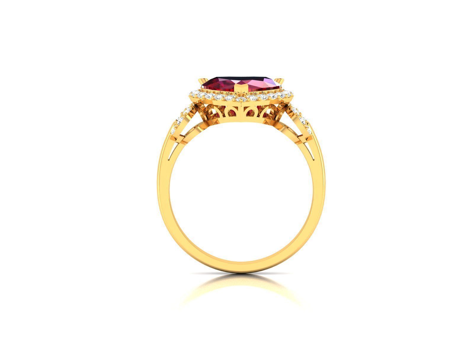 Solitaire Wedding Engagement Women Heart Rings 3D print model_2