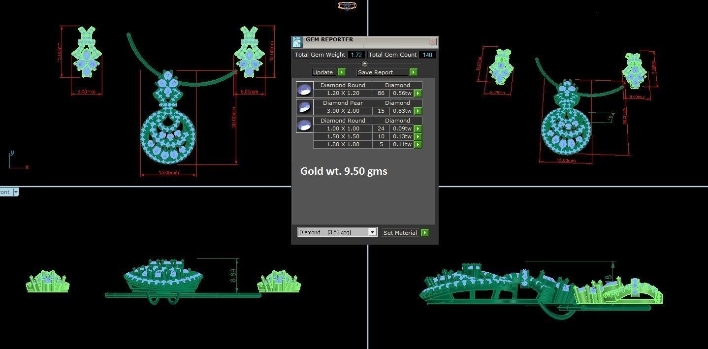 Pendant Earrings Combo 3D print model_1