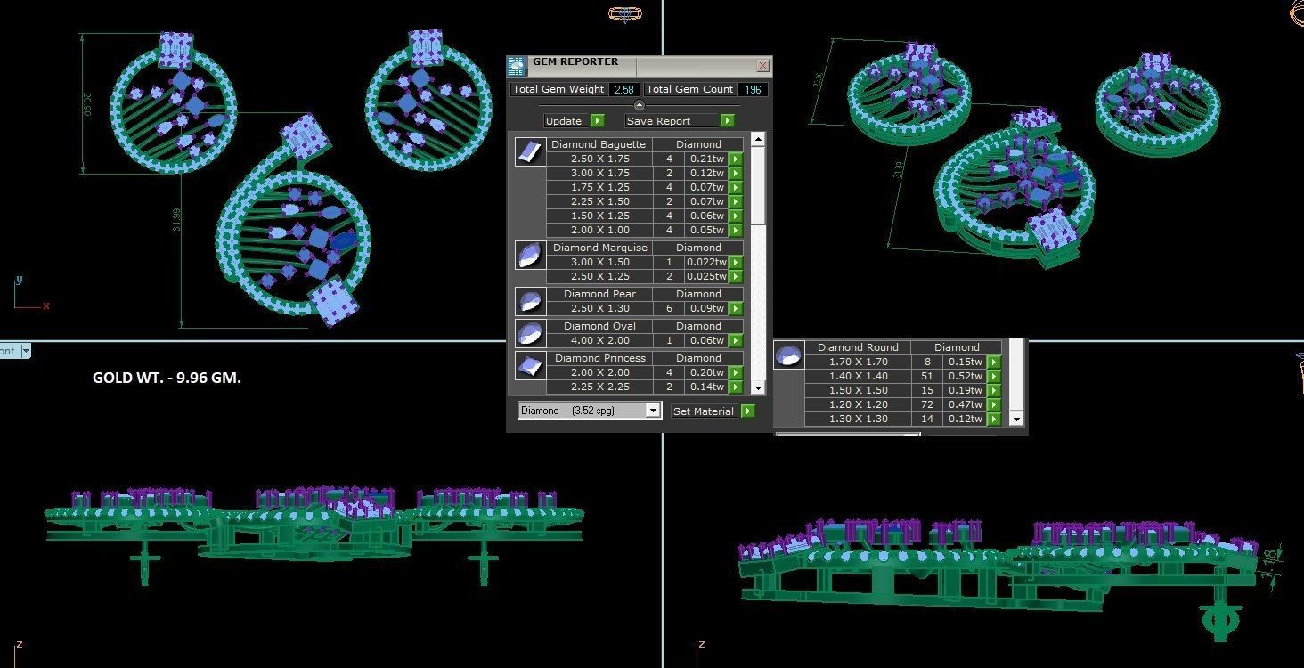 Pendant Earrings Combo 3D print model_1