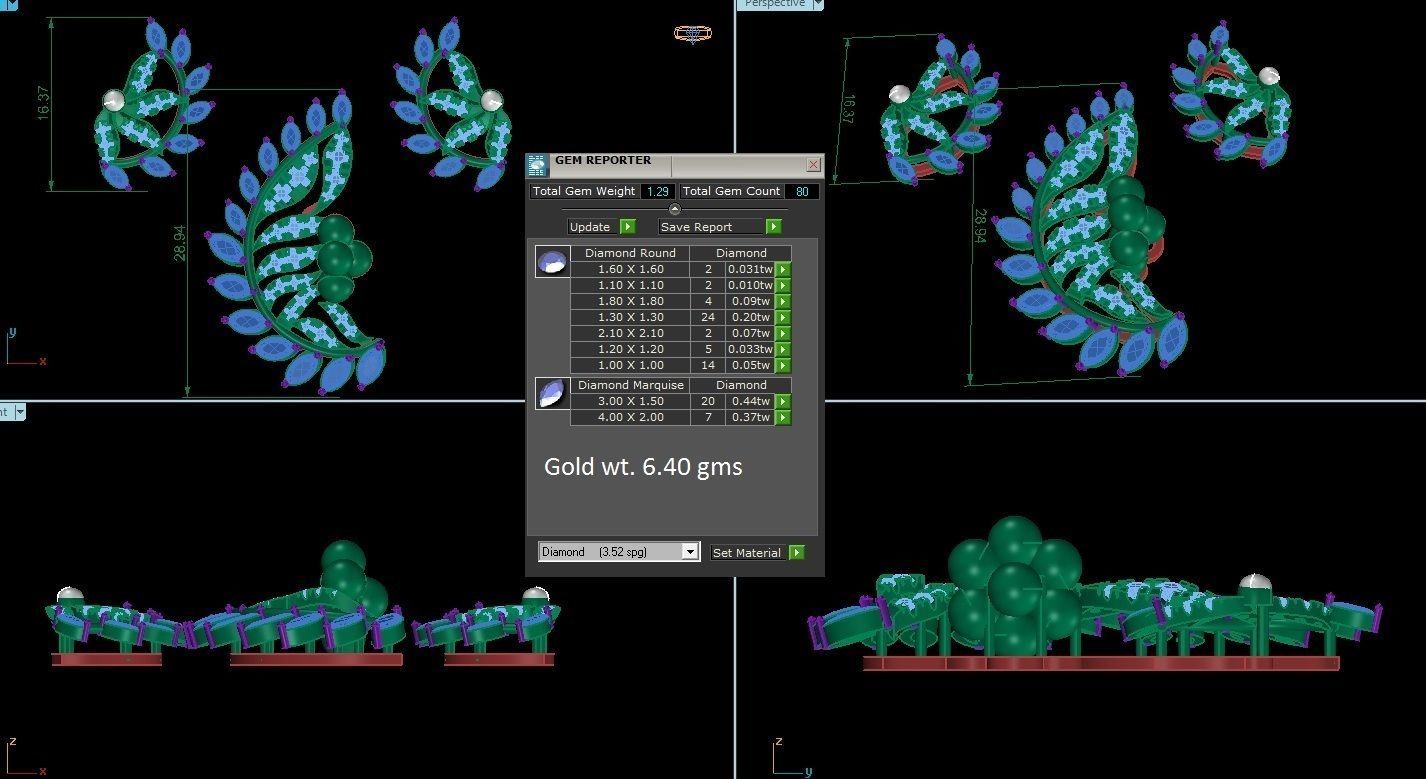 Pendant Earrings Combo 3D print model_1