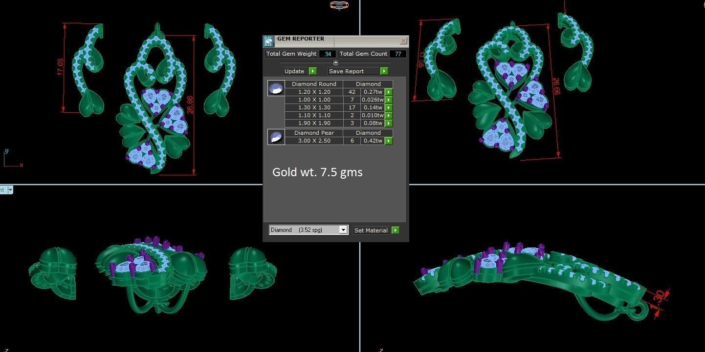 Pendant Earrings Combo 3D print model_1