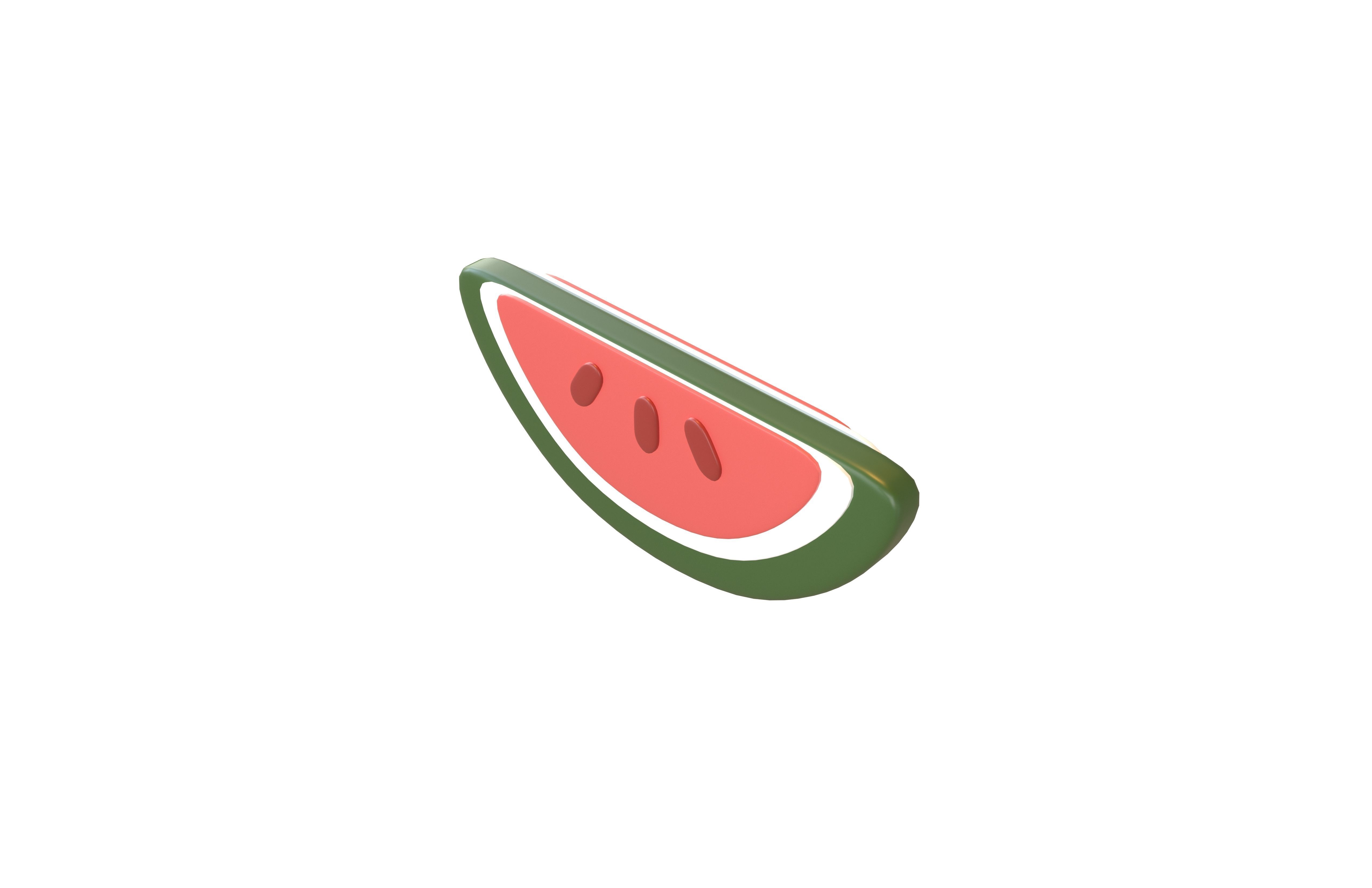 Watermelon Icon v1 001 Low-poly 3D model_2
