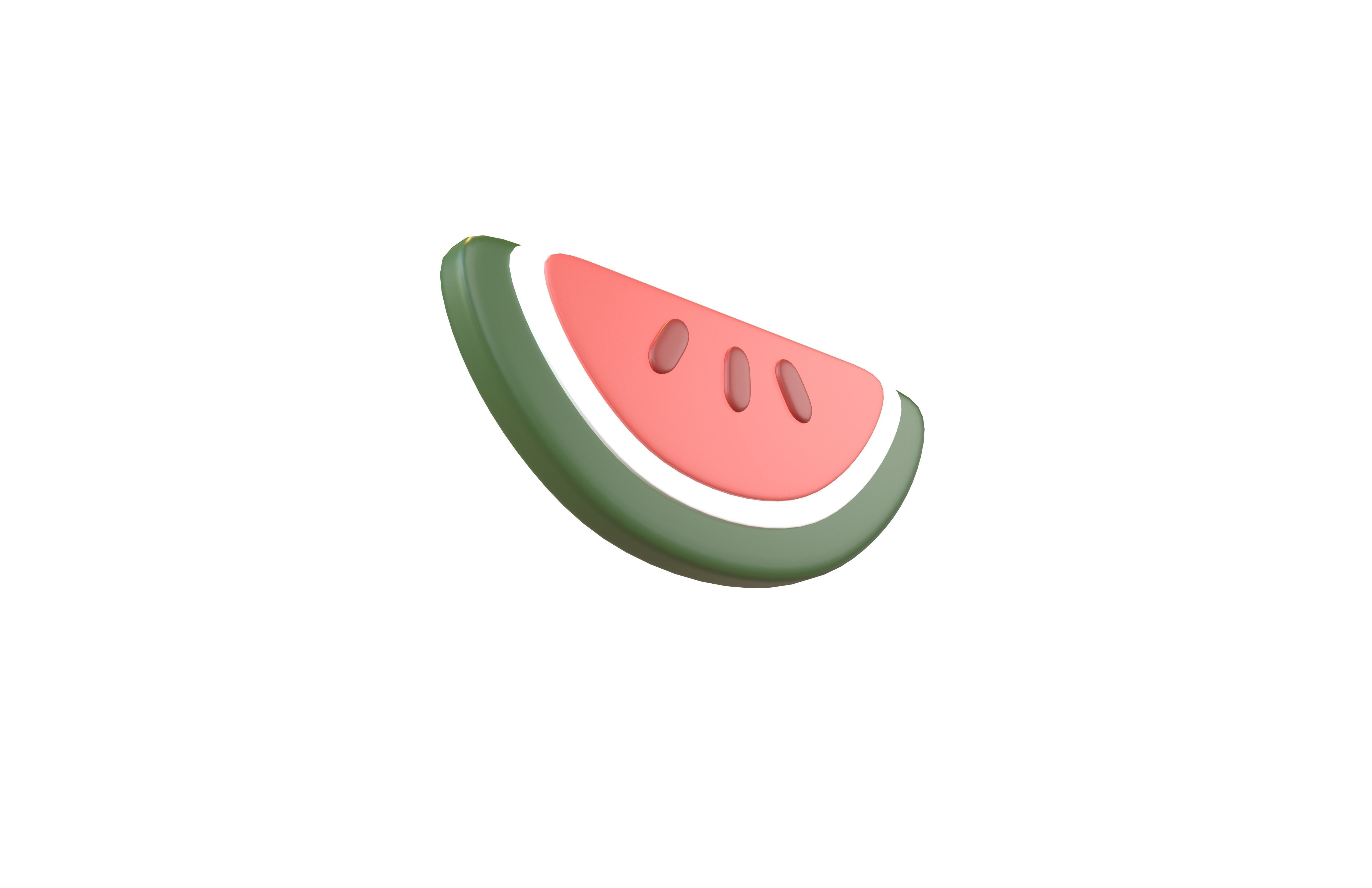 Watermelon Icon v1 001 Low-poly 3D model_3