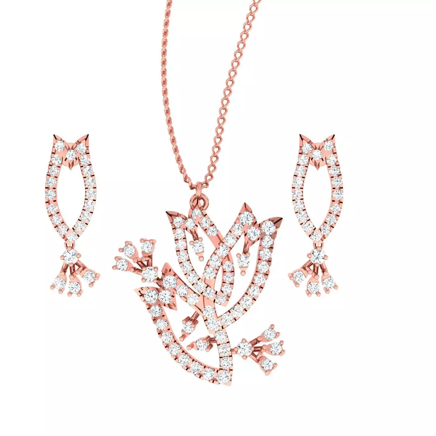 Pendant Earrings Combo 3D print model_0