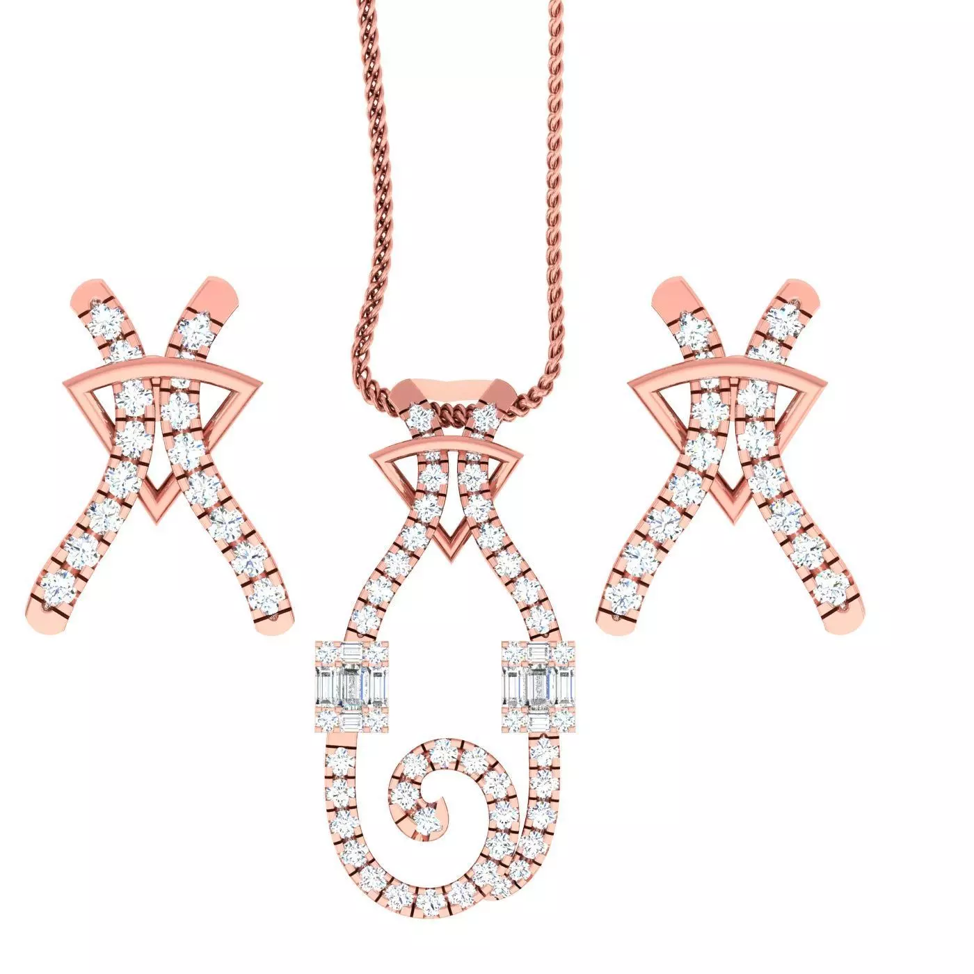 Pendant Earrings Combo 3D print model_0