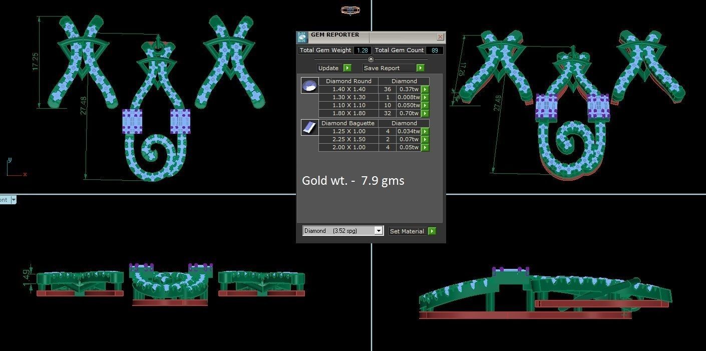 Pendant Earrings Combo 3D print model_1