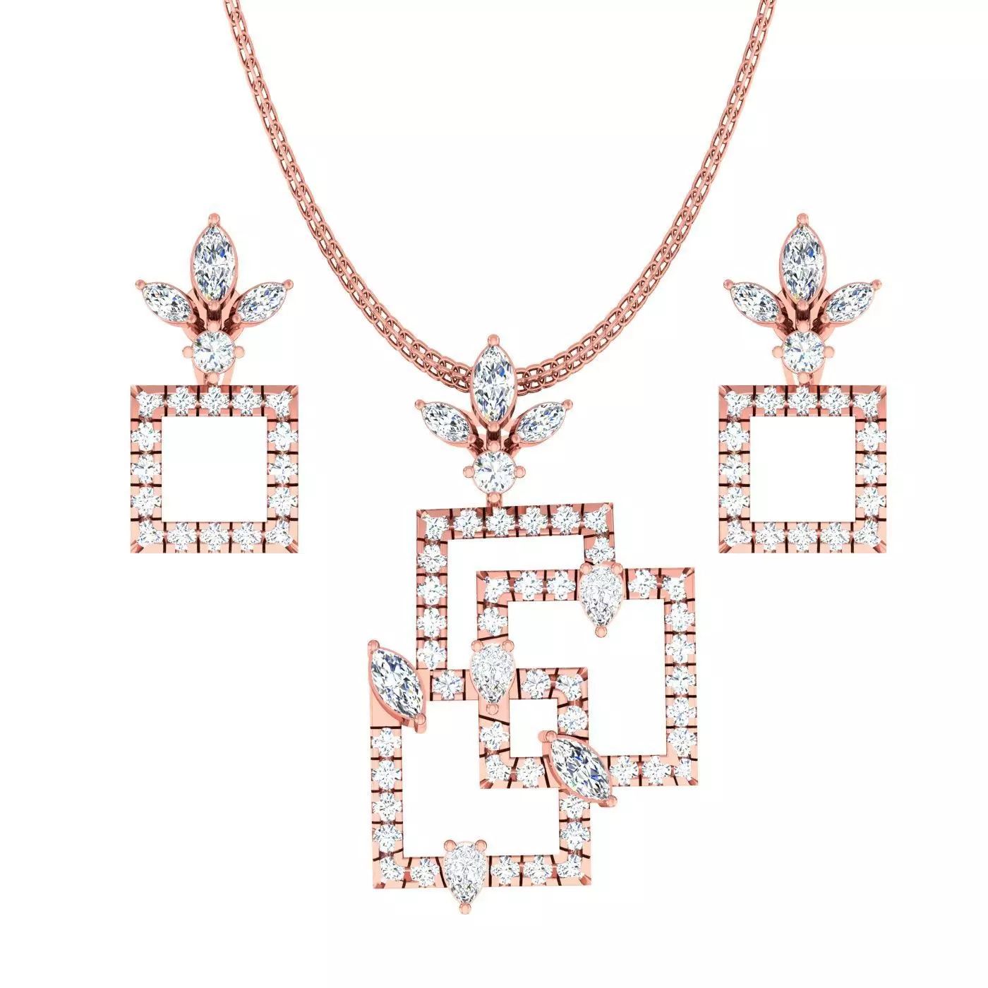 Pendant Earrings Combo 3D print model_0