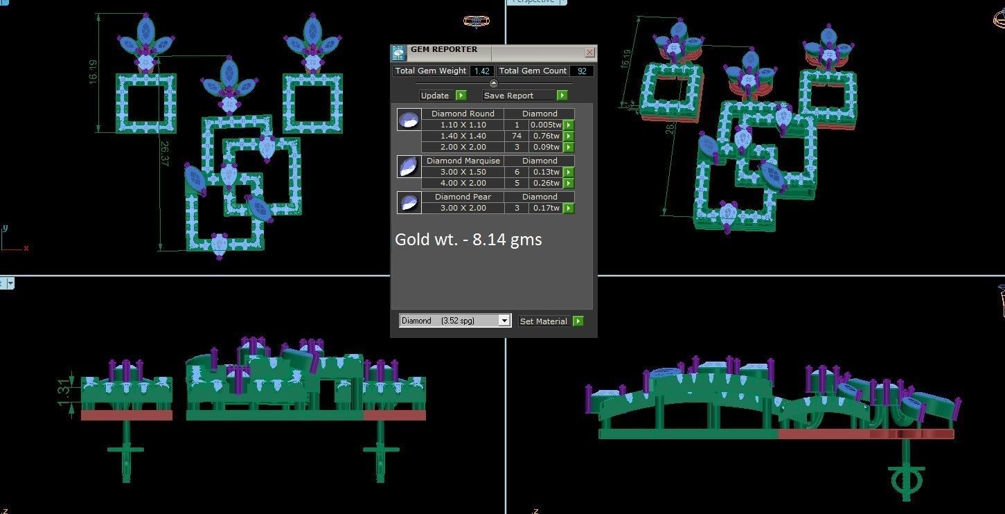 Pendant Earrings Combo 3D print model_1