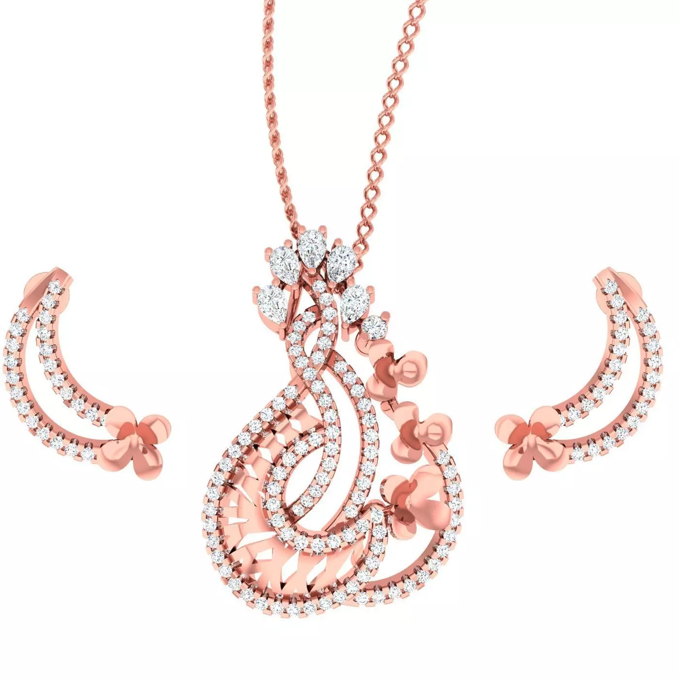 Pendant Earrings Combo 3D print model_0