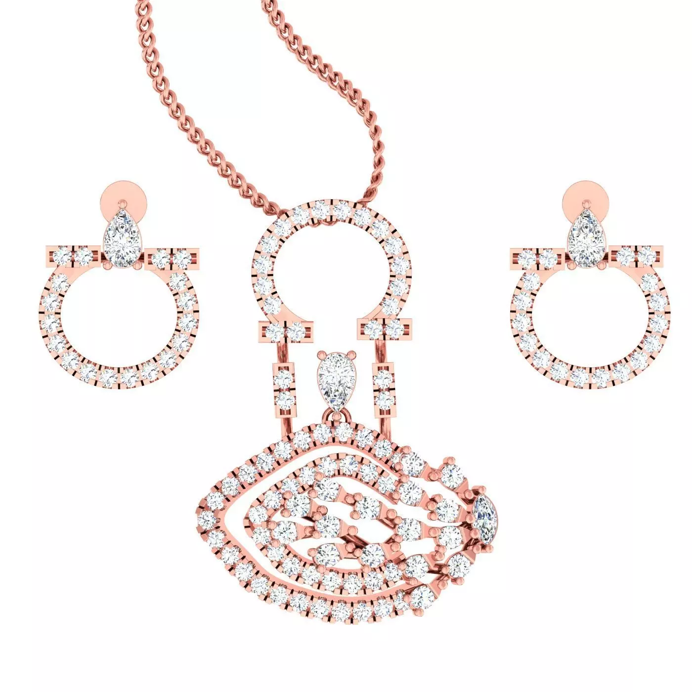 Pendant Earrings Combo 3D print model_0