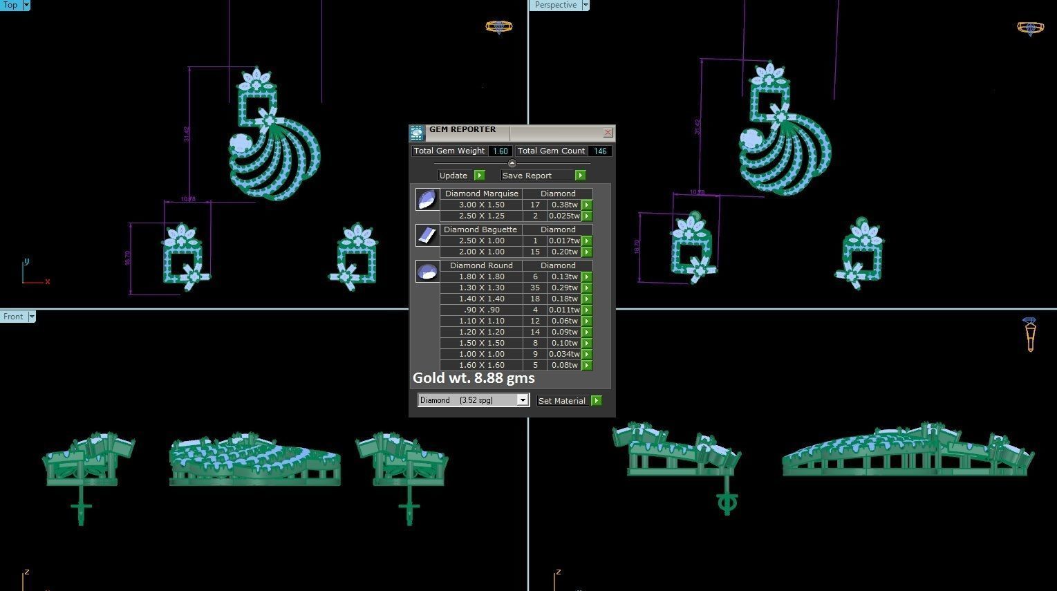 Pendant Earrings Combo 3D print model_1