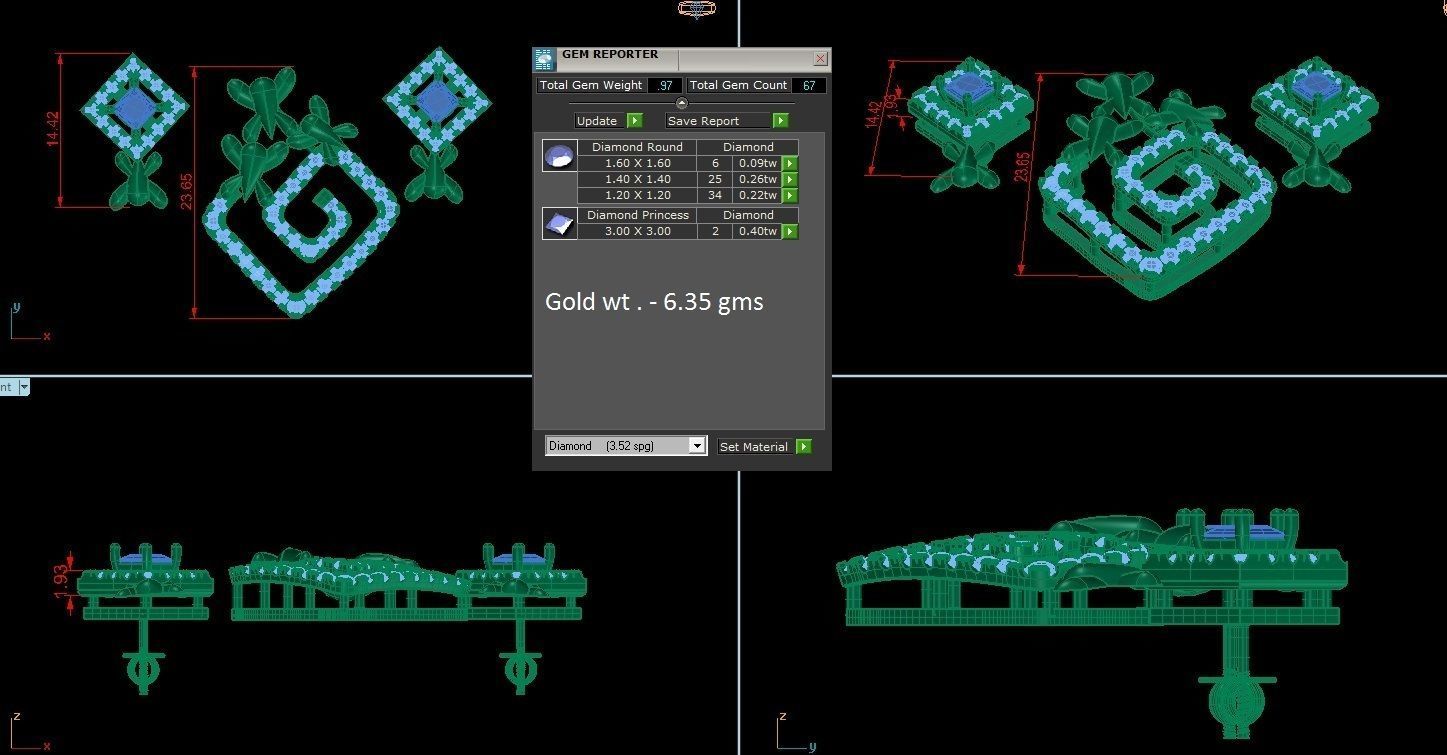 Pendant Earrings Combo 3D print model_1