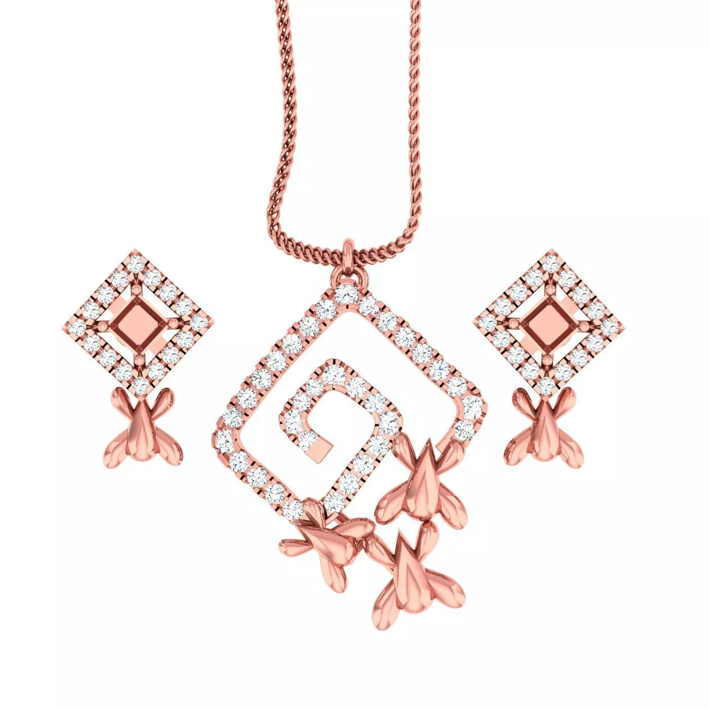 Pendant Earrings Combo 3D print model_0