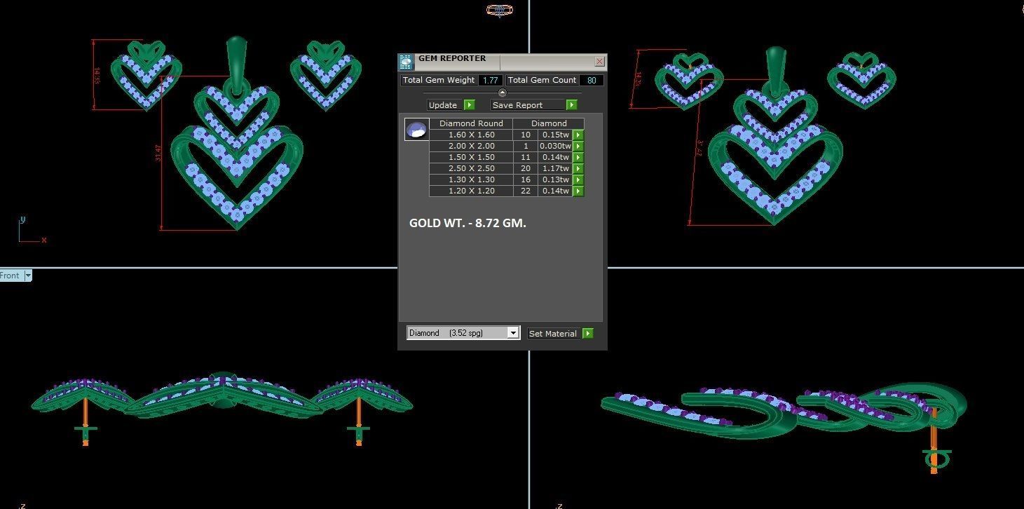 Pendant Earrings Combo 3D print model_1