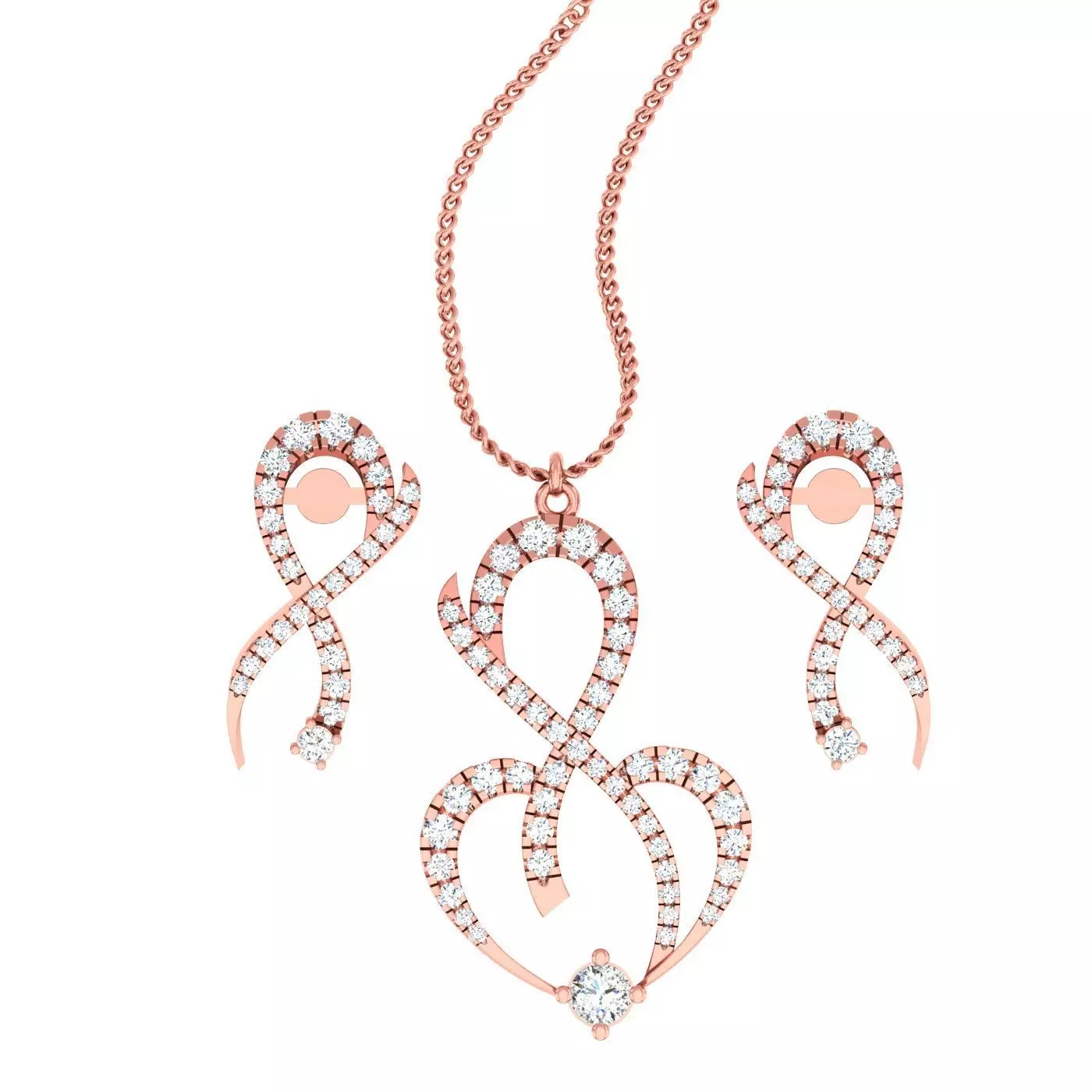 Pendant Earrings Combo 3D print model_0