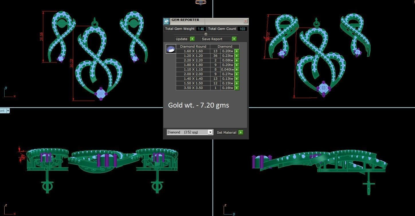 Pendant Earrings Combo 3D print model_1