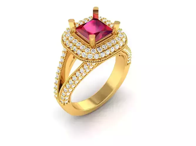 Solitaire Wedding Engagement Princess Stone Ring