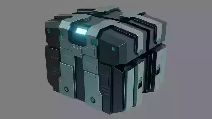 Sci-Fi Crate - Low Poly - Game Ready - PBR Low-poly 3D model
