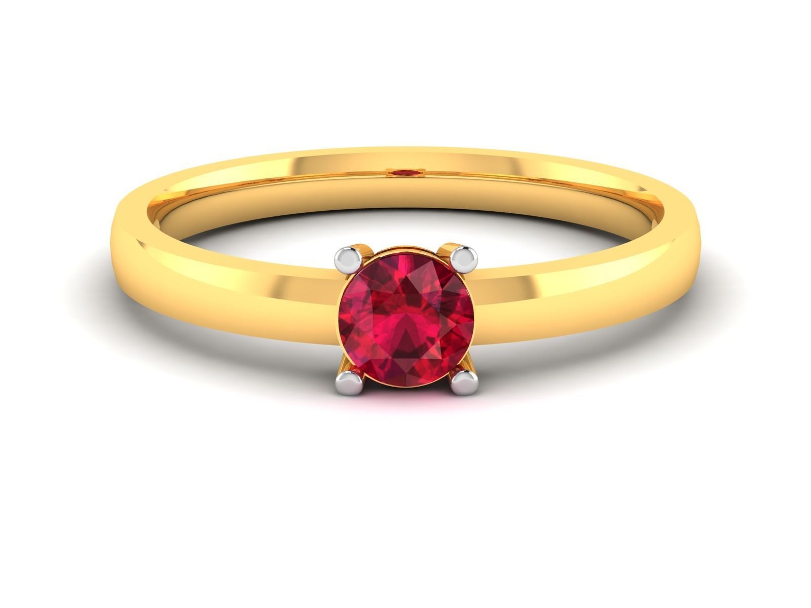 Solitaire Wedding Engagement Ring 3D print model_8