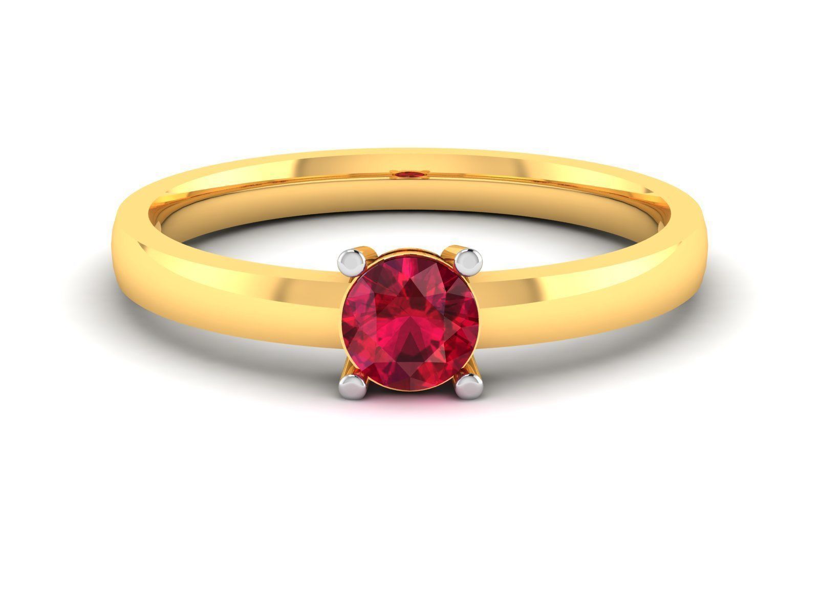 Solitaire Wedding Engagement Ring 3D print model_7