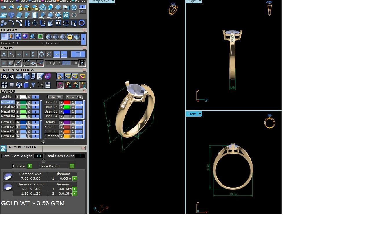 Solitaire Wedding Engagement Oval Stone Ring 3D print model_6