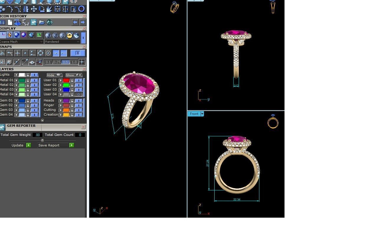 Solitaire Wedding Engagement Oval Stone Ring 3D print model_6