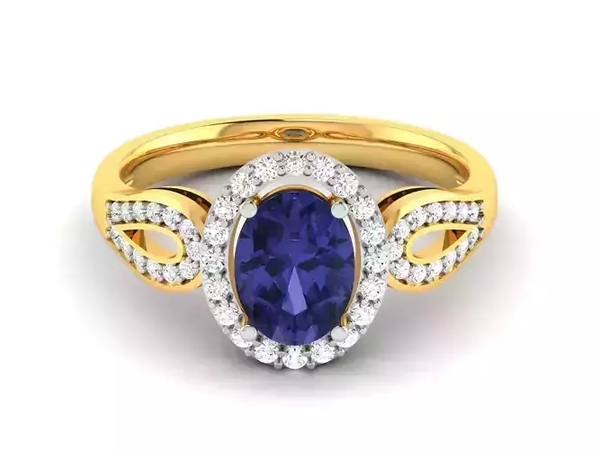 Solitaire Wedding Engagement Pear Stone Ring 3D print model