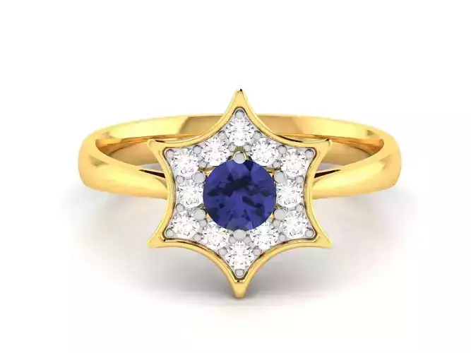 Solitaire Wedding Engagement Star Ring