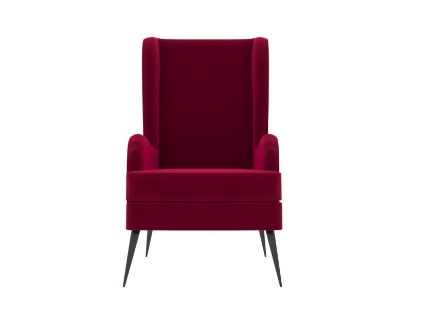 armchair wing chair velvet with legs 3D model_7