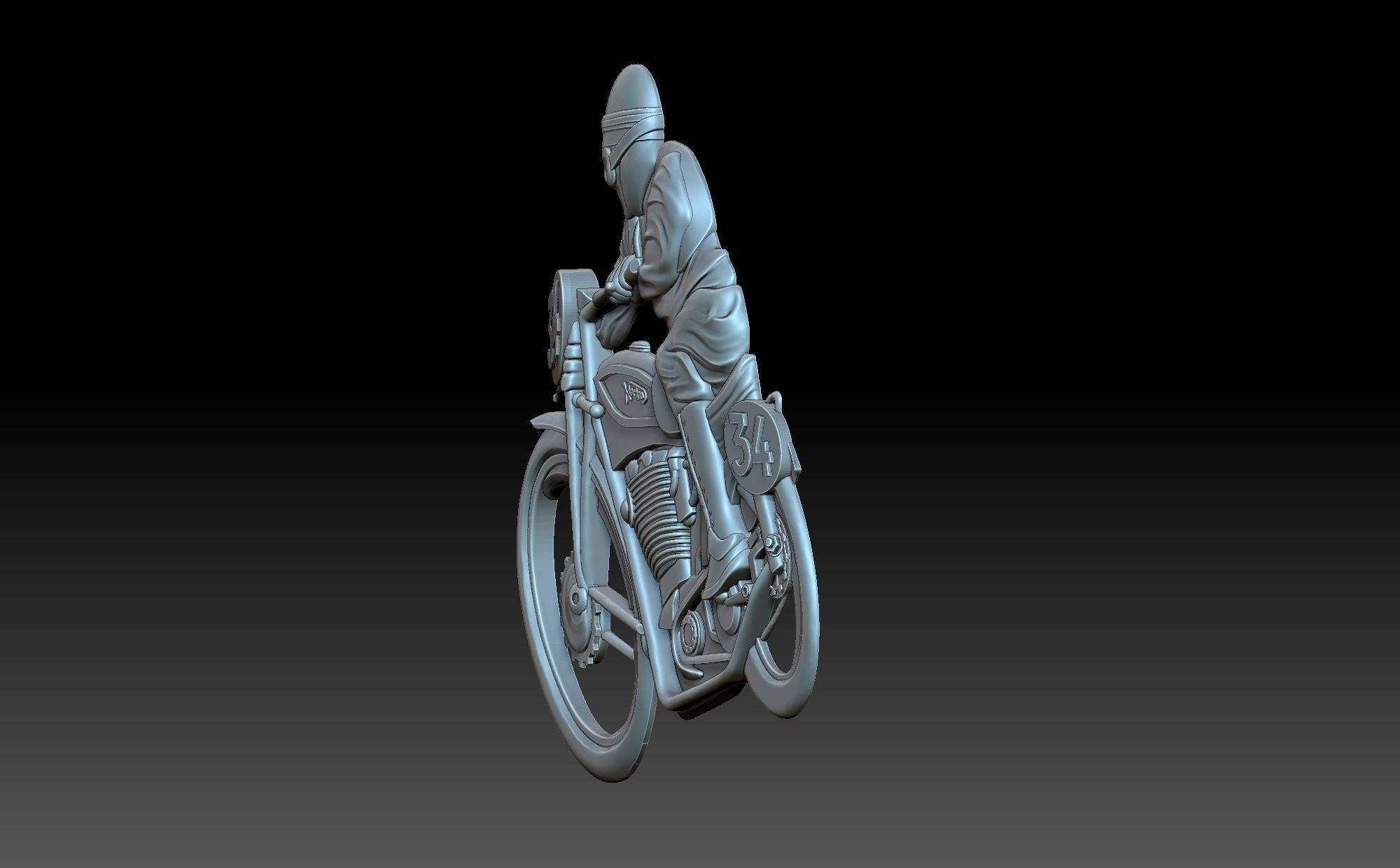Motorcyclist sword 3D print model_3