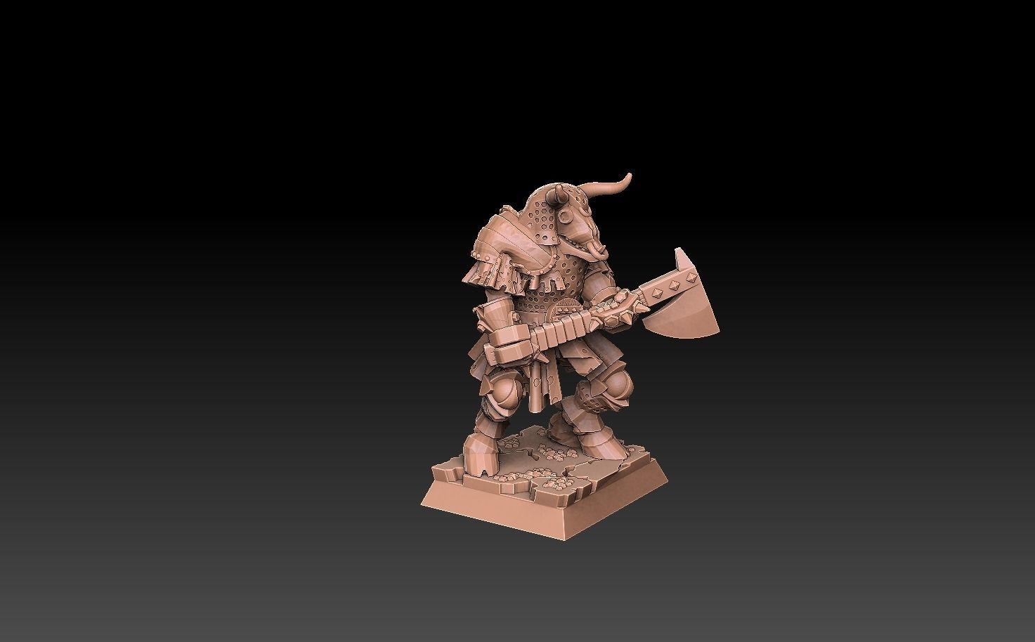 Undead Beastmen Chain Mail Axemen 3D print model_5