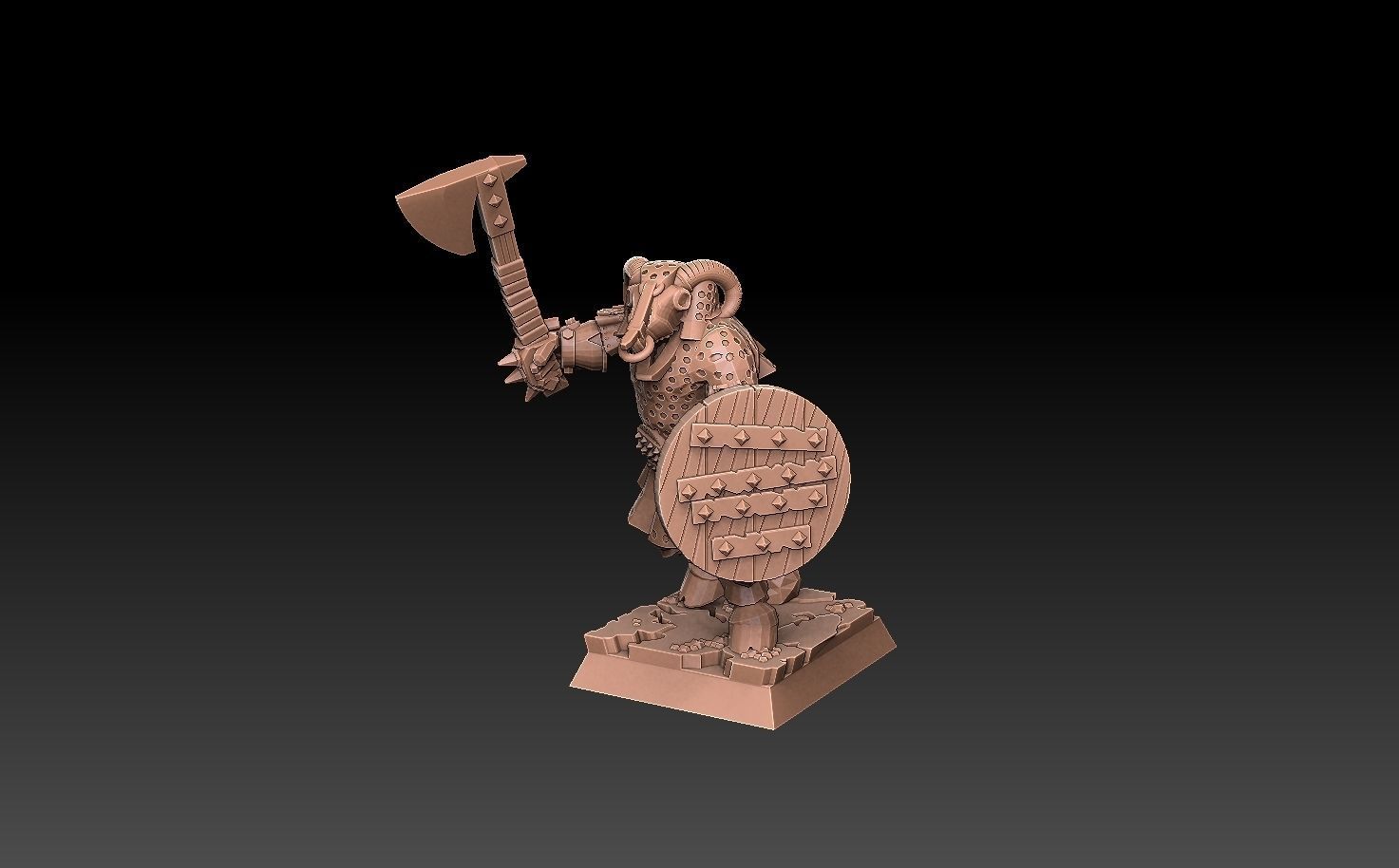 Undead Beastmen Chain Mail Axemen 3D print model_8