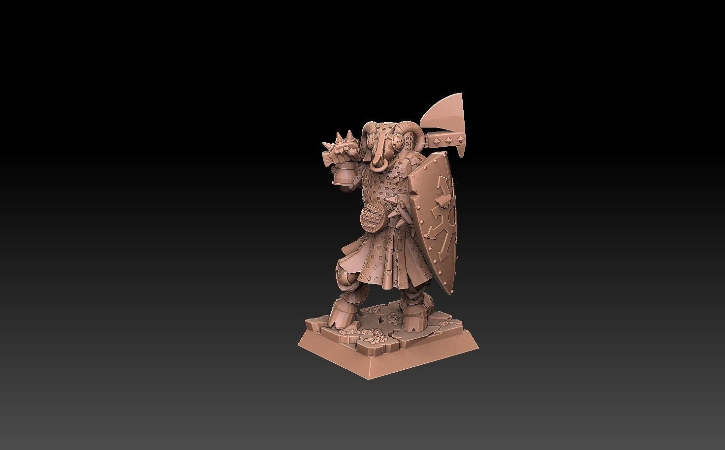 Undead Beastmen Chain Mail Axemen 3D print model_9