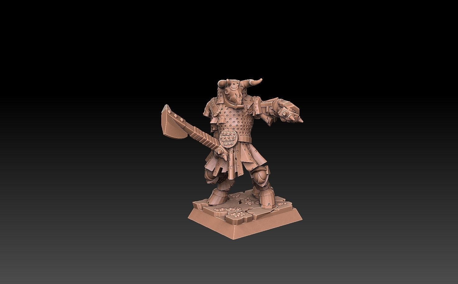 Undead Beastmen Chain Mail Axemen 3D print model_6