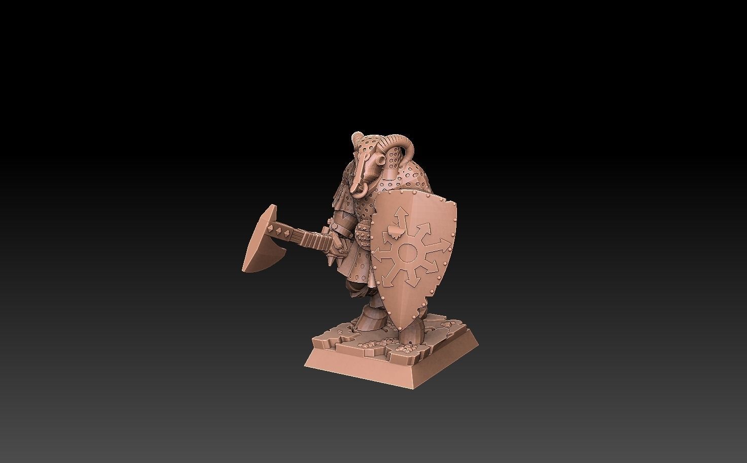 Undead Beastmen Chain Mail Axemen 3D print model_7