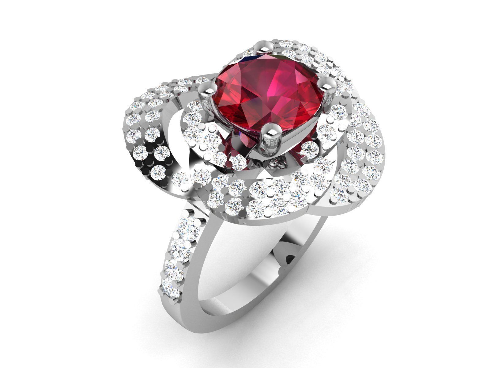 Solitaire Wedding Engagement Ring 3D print model_1