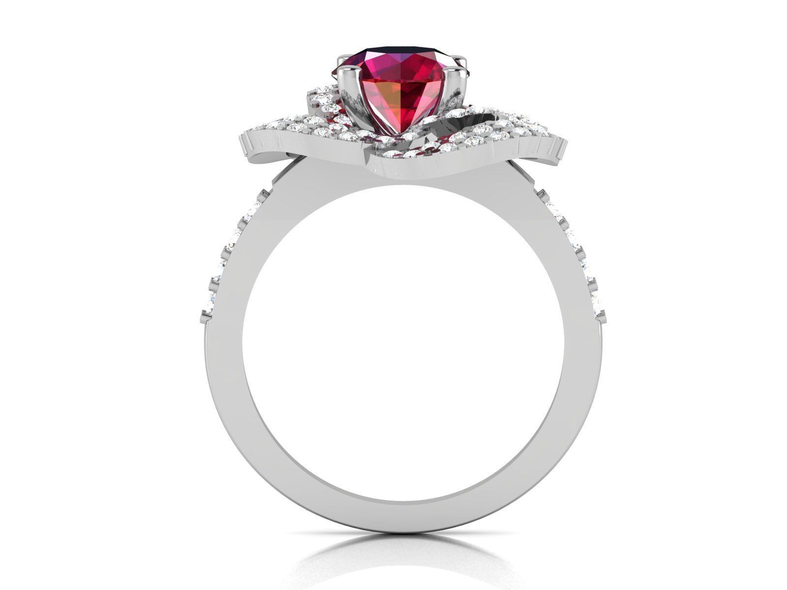 Solitaire Wedding Engagement Ring 3D print model_3