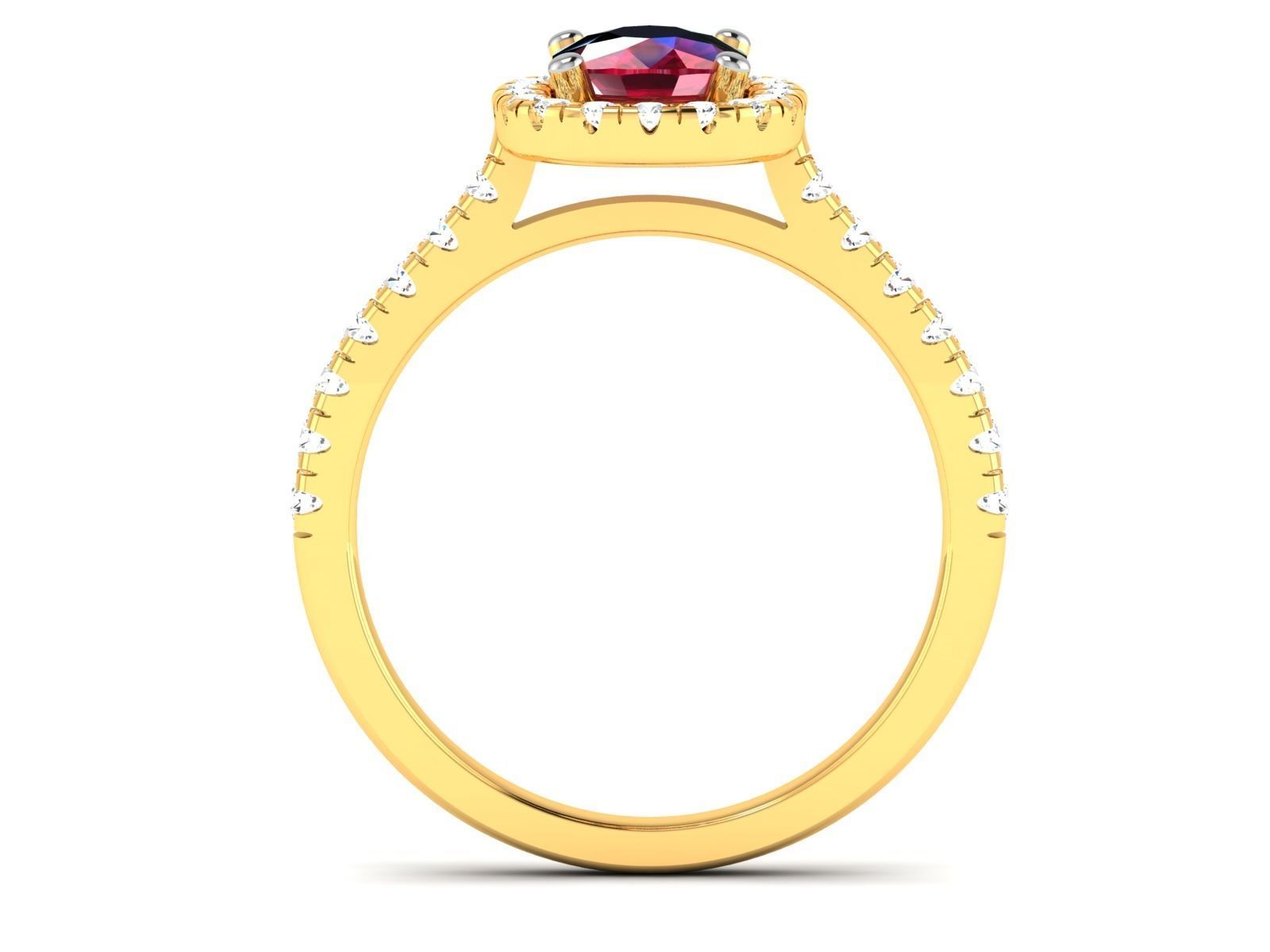 Solitaire Wedding Engagement Ring 3D print model_4