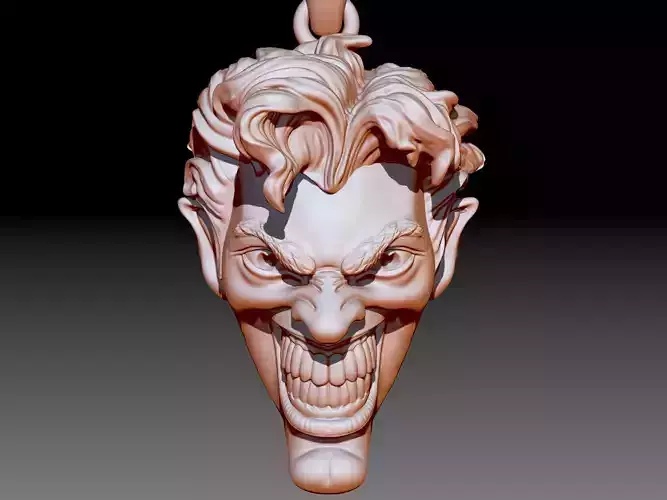 Joker pendant printable jewelry  silver gold 3D model