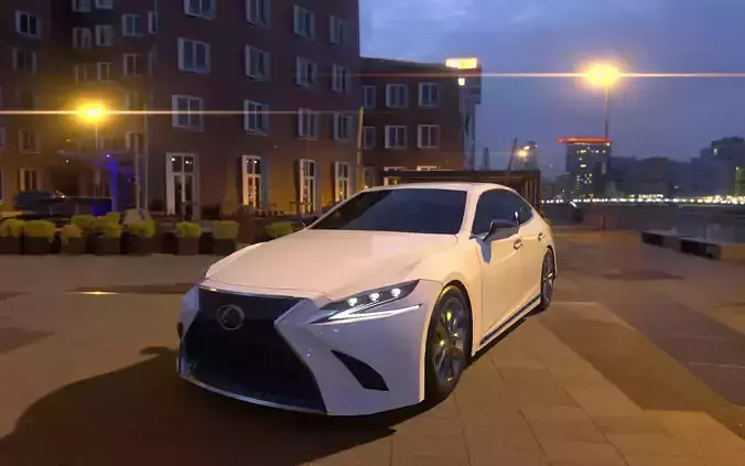 Lexus-White lexus cs sedan at night