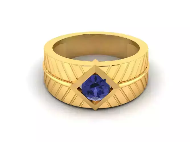 Solitaire Engagement Wedding Women Princess Stone Ring 3D print model