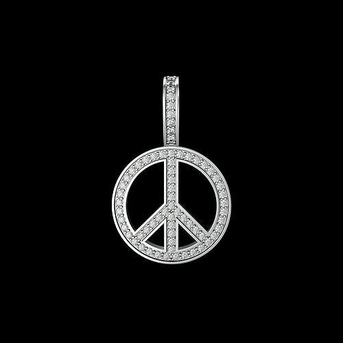 Peace symbol pendant 20x20mm 3D print model Free 3D print model