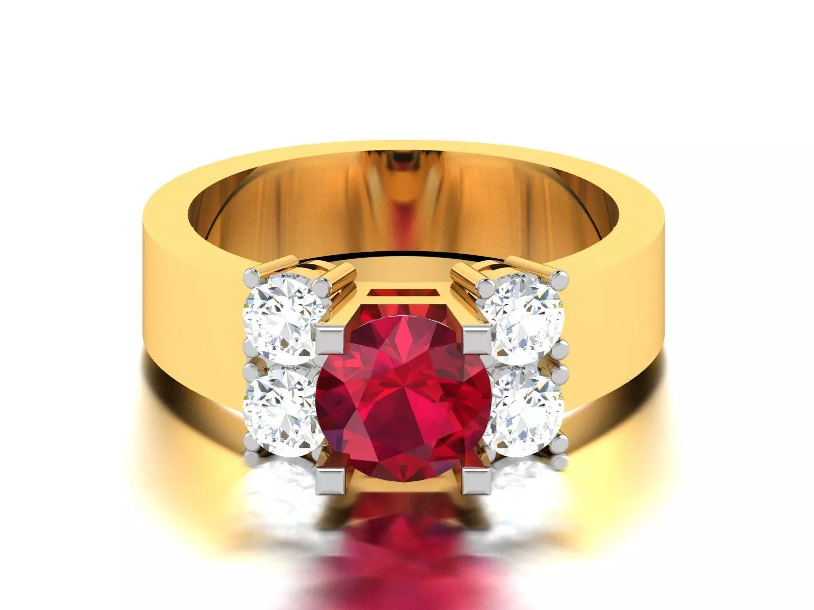 Solitaire Engagement Wedding Women Ring 3D print model