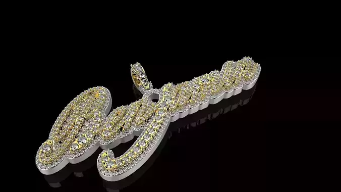 Benjamin name pendant gold and diamonds